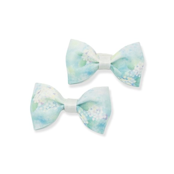 2PCs Handmade 2.5" Floral Print Hair Bows for girls or pets - Picture 7 of 15